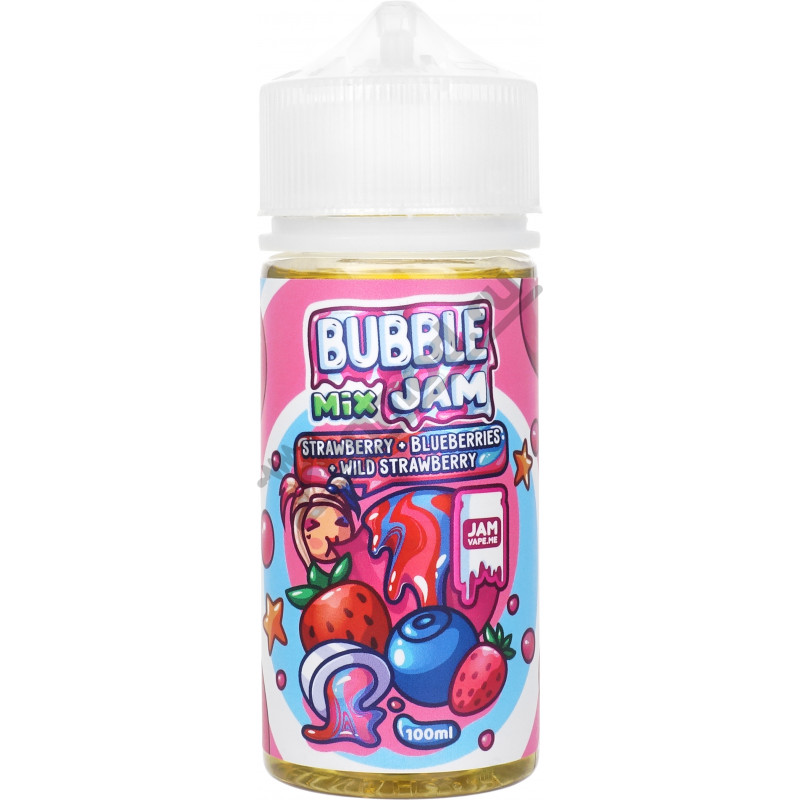 Фото и внешний вид — Bubble Jam Mix - Strawberry Blueberries Wild Strawberry 100мл