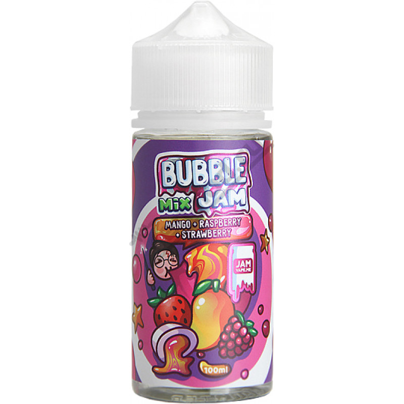 Фото и внешний вид — Bubble Jam Mix - Mango Raspberry Strawberry 100мл