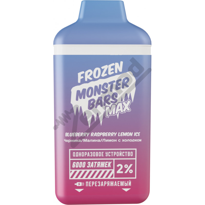 Фото и внешний вид — Frozen Monster Bars Max 6000 - Blueberry Raspberry Lemon Ice