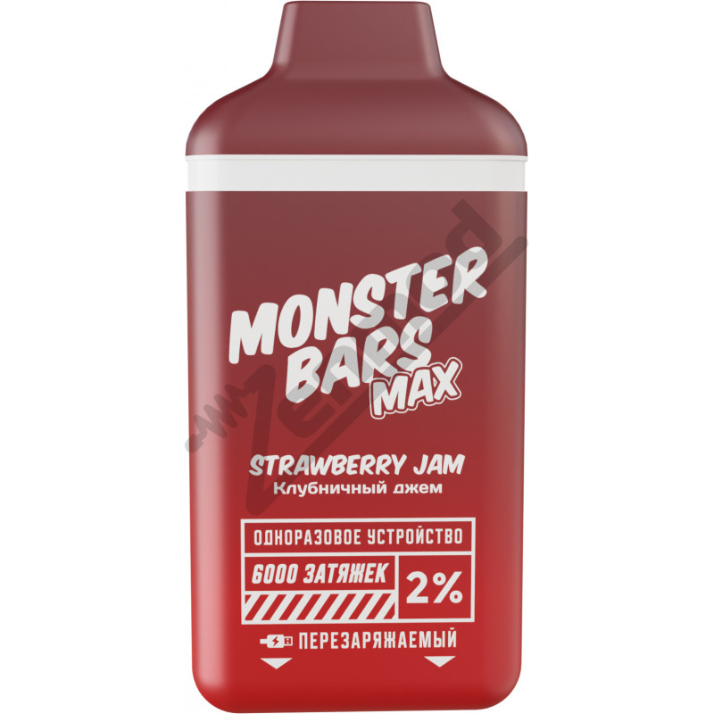 Фото и внешний вид — Monster Bars Max 6000 - Strawberry Jam