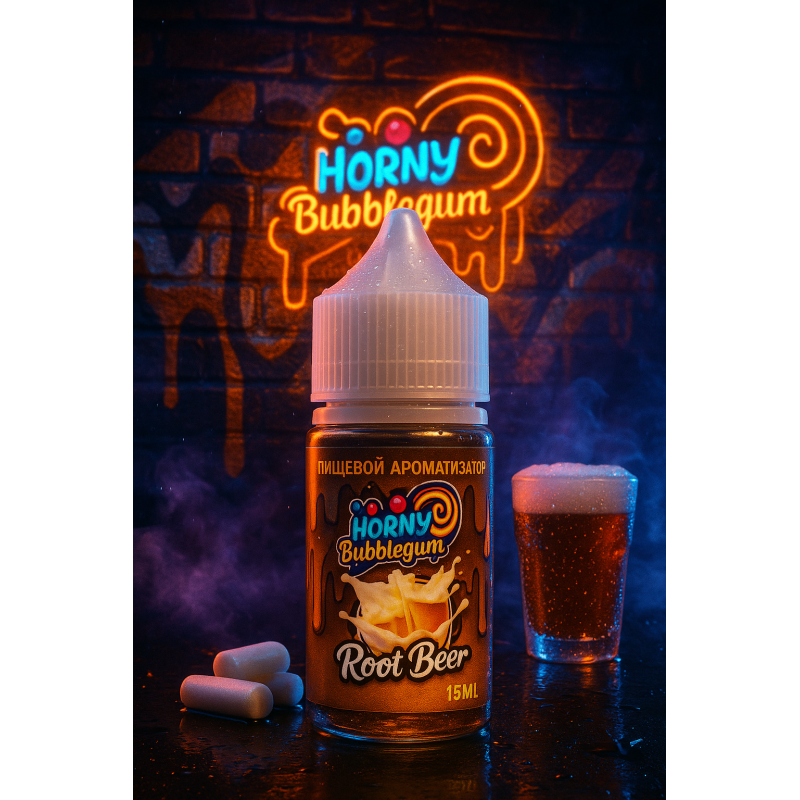 Фото и внешний вид — HORNY Bubblegum - Root Beer 15мл