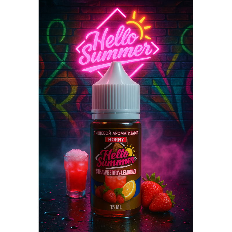 Фото и внешний вид — HORNY Lemonade - Strawberry 15мл